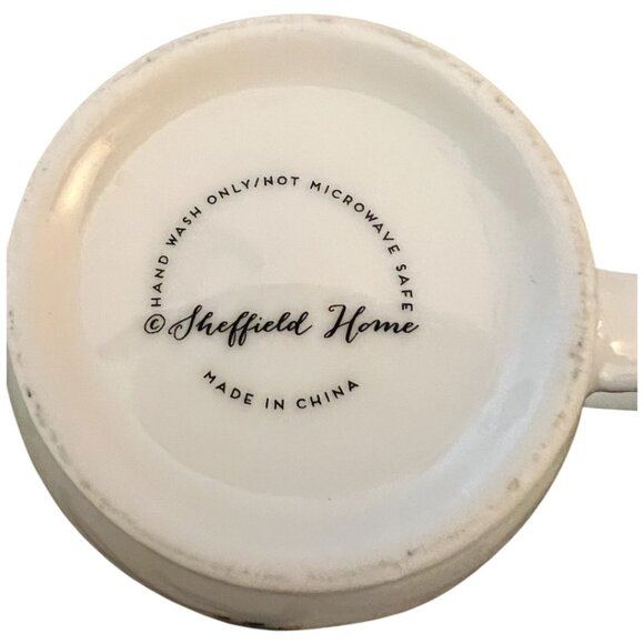 SHEFFIELD HOME Monogram "M" Ceramic Mug Double-Sided Metallic Gold Accents - Picture 11 of 13